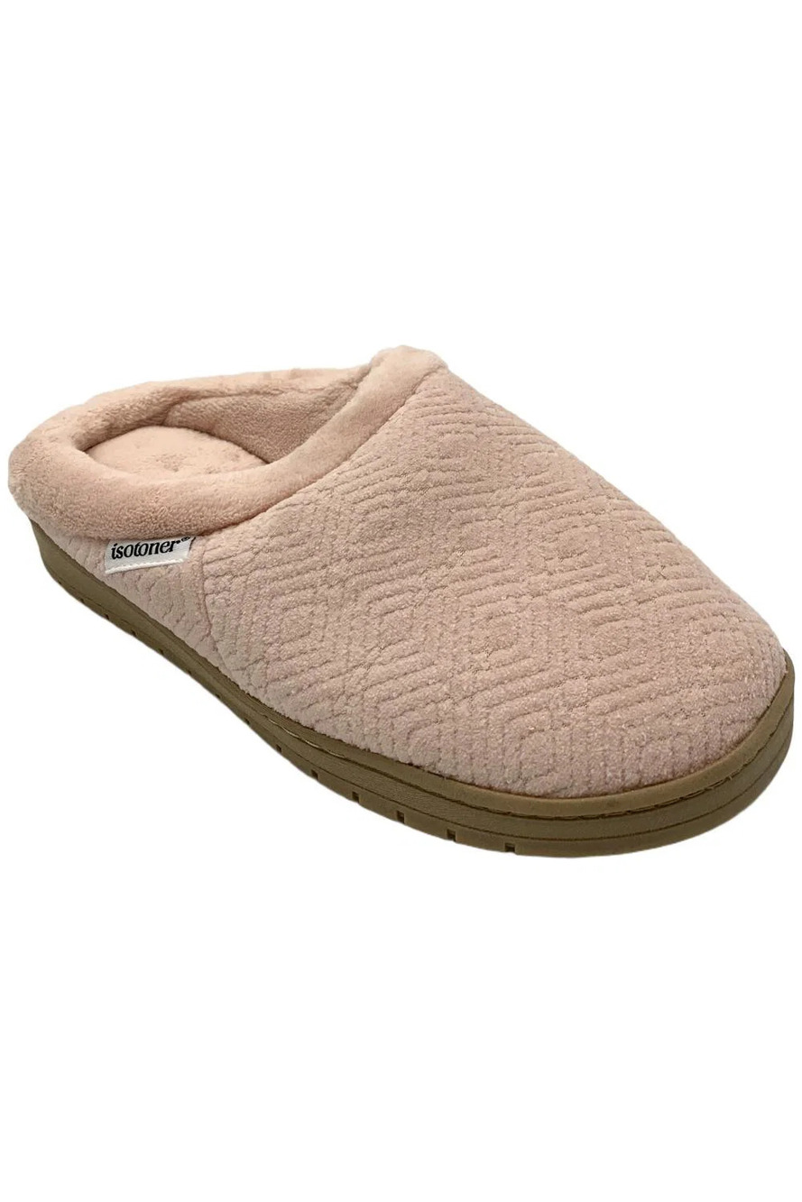 Isotoner Women's Gemma Slip On Slide Slippers Pink - Medium